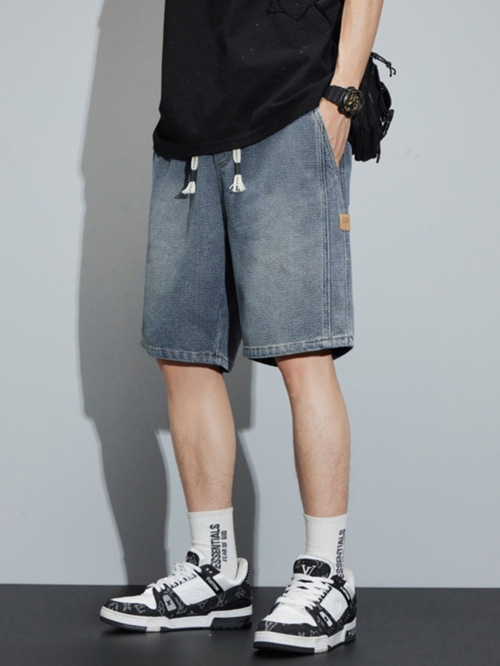 Men's Full Size Casual Loose Fit Denim Shorts Plus Size